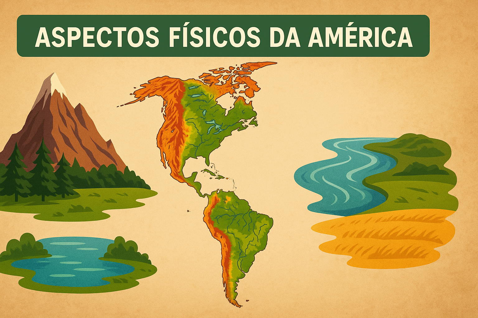 América - Relevo, clima e vegetação