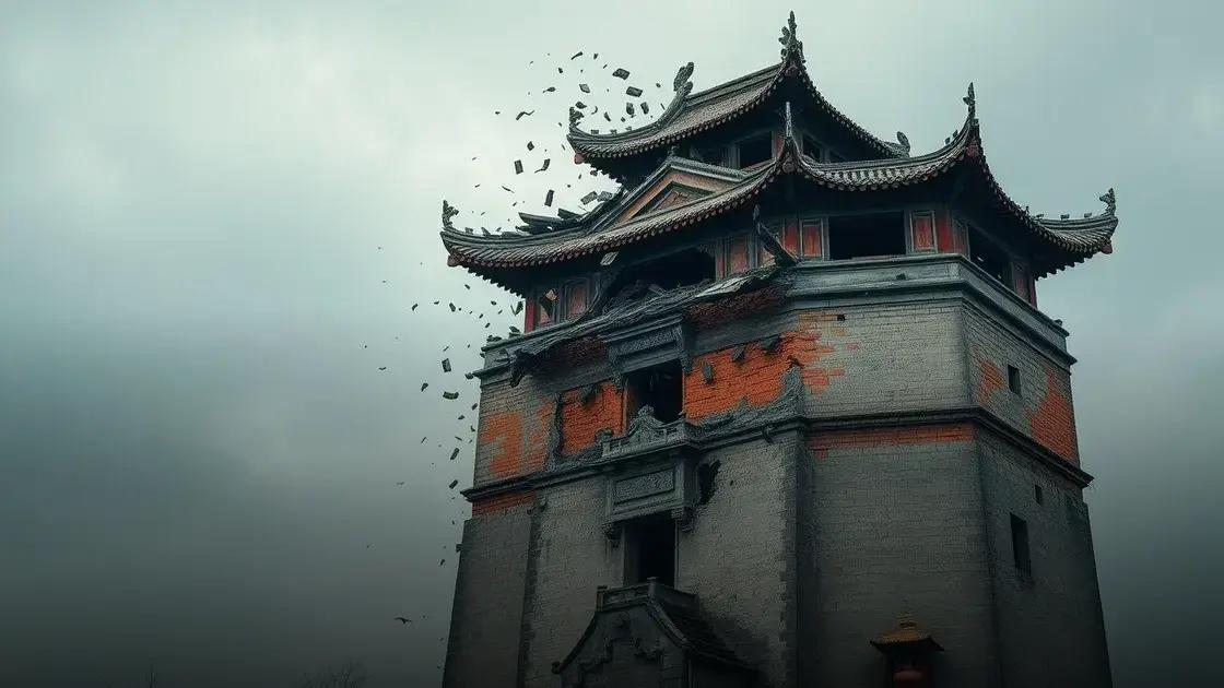 Telhado de torre histórica desaba na China após 600 anos; veja vídeo