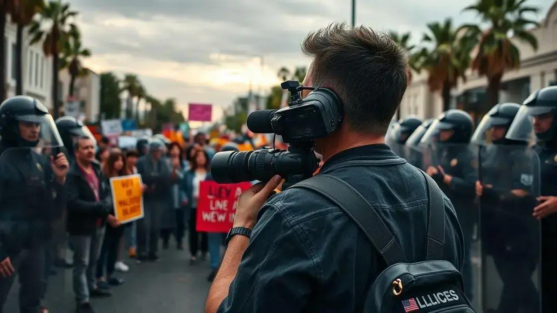 Repórter australiana é atingida por bala de borracha em protestos em Los Angeles