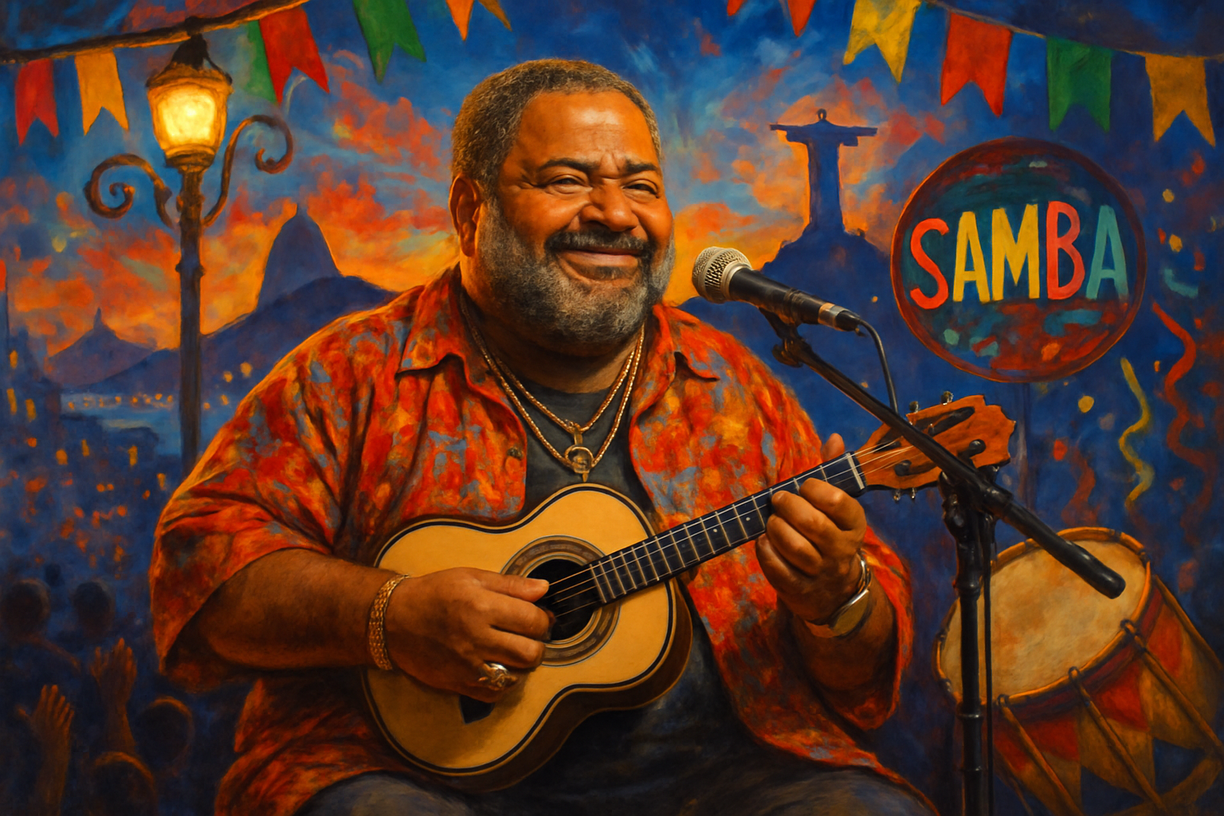 Arlindo Cruz - arte por IA em homenagem ao sambista