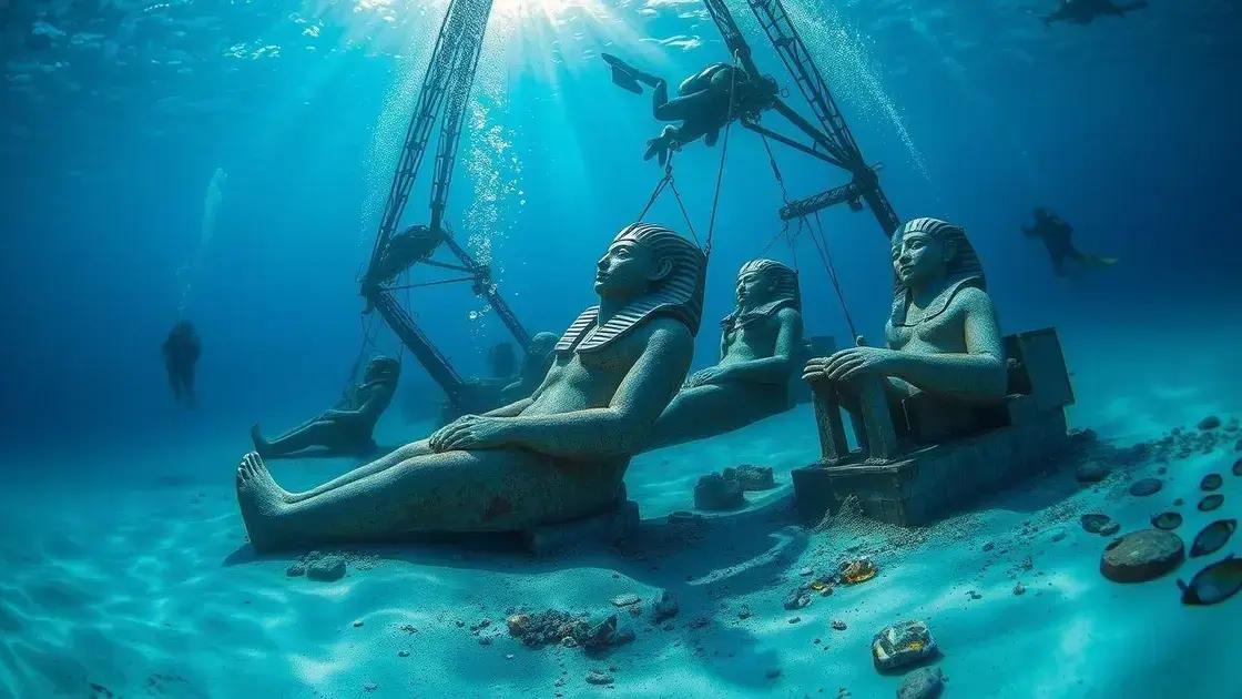 Operação recupera três monumentos gigantescos do fundo do mar