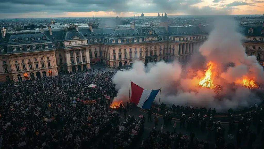 França paralisa com protestos contra novo premiê e greve geral nacional