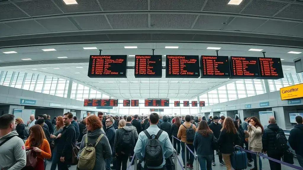 Heathrow, Bruxelas e Berlim entre os principais aeroportos afetados Heathrow, Bruxelas e Berlim entre os principais aeroportos afetados