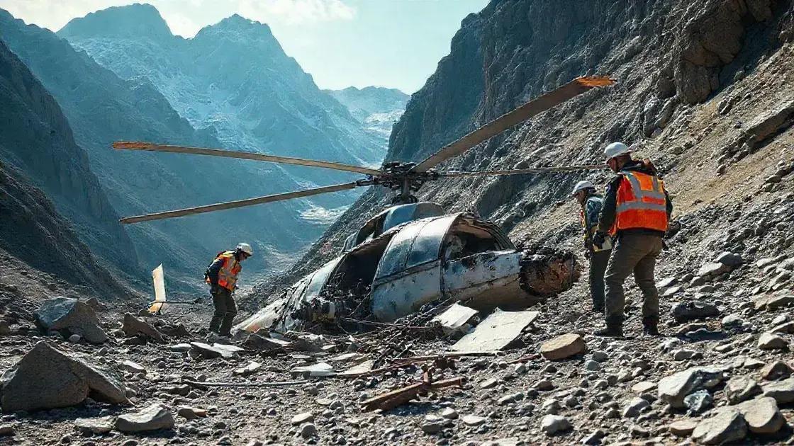 Investigações técnicas sobre a falha no helicóptero Investigações técnicas sobre a falha no helicóptero