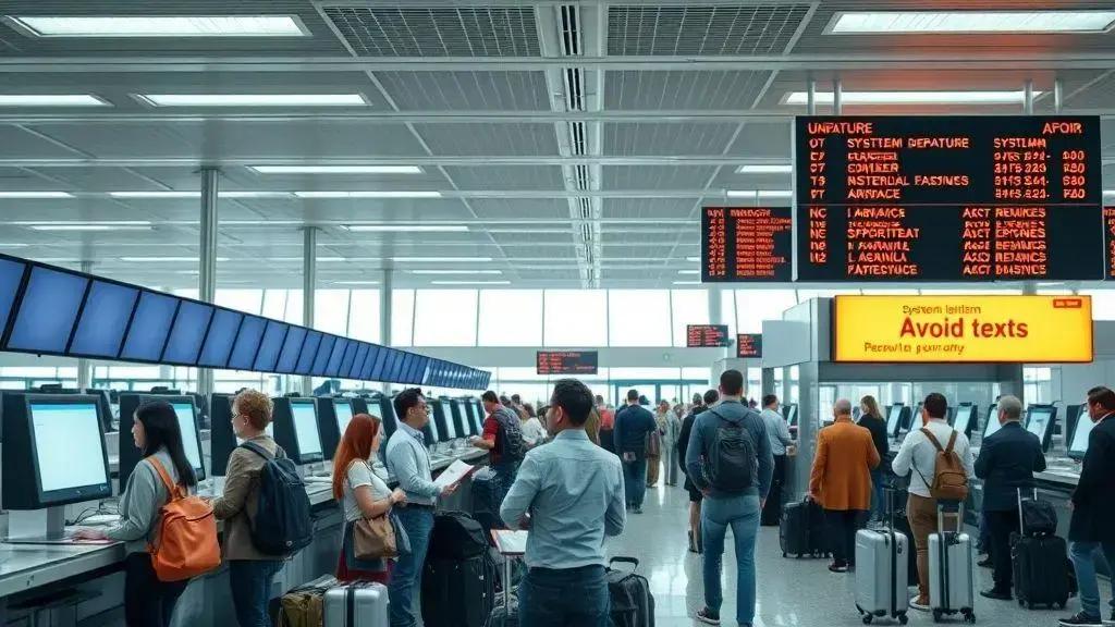 Sistemas de check-in e embarque ficam offline durante o ataque Sistemas de check-in e embarque ficam offline durante o ataque