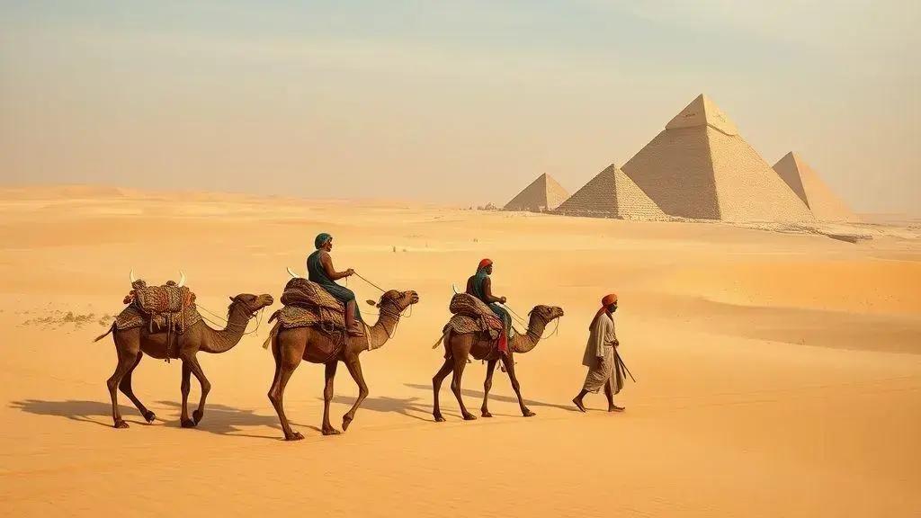 A rota comercial: da África subsaariana ao Levante