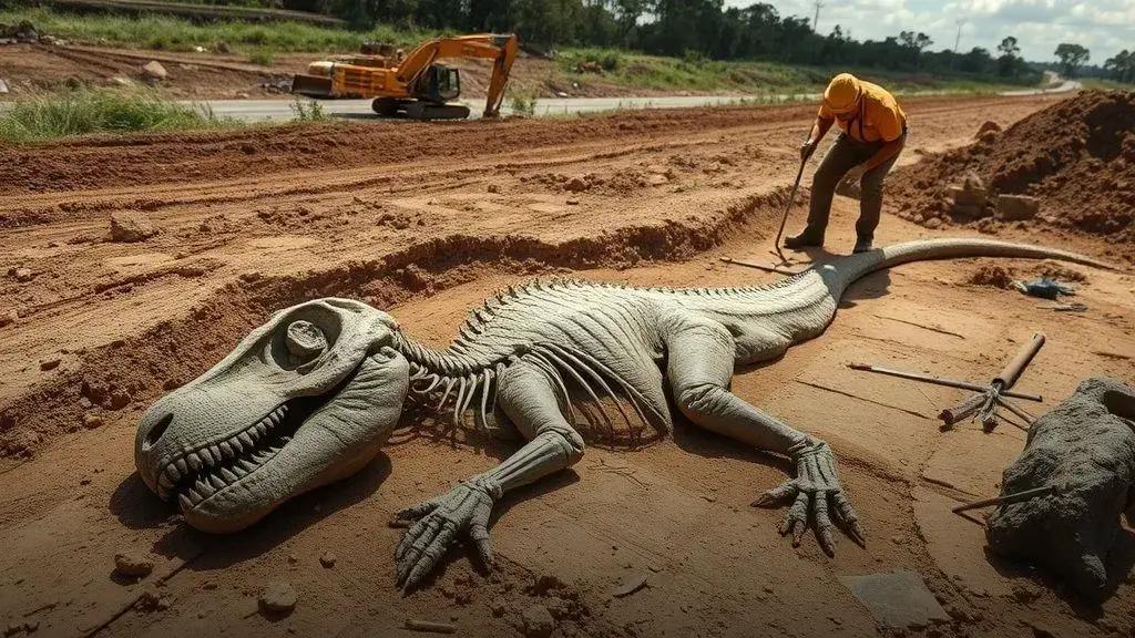 Fósseis de Mesosaurus paralisam obra de asfalto no Paraná