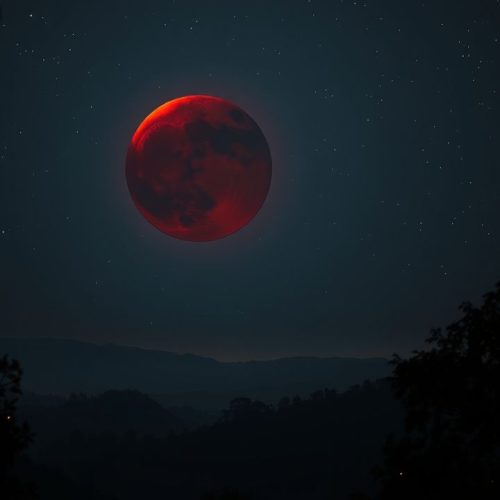 {"prompt":"Prompt: A breathtaking total lunar eclipse, where the moon is shrouded in deep red hues, hovering majestically in a night sky sprinkled with shimmering stars. Surrounding landscapes are bathed in a soft, silvery glow emanating from the partially obscured moon, creating an ethereal ambiance. The atmosphere is tranquil and serene, enhanced by the gentle rustle of leaves and distant whispers of the night. Silhouettes of trees frame the scene, with the occasional flicker of fireflies adding dots of brilliance in the foreground. The overall mood is a perfect blend of mystery and calm, inviting viewers to immerse themselves in the celestial spectacle.nnEclipse Total da Lua.","originalPrompt":"Eclipse Total da Lua.","width":1280,"height":720,"seed":43206,"model":"flux","enhance":true,"nologo":true,"negative_prompt":"worst quality, blurry","nofeed":false,"safe":false,"isMature":false,"isChild":false}