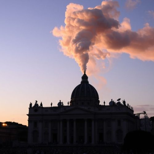 {"prompt":"A dramatic, ethereal plume of white and black smoke billows above the ancient Vatican skyline during dusk, signaling the historic selection of the new Pope. Soft golden light from the setting sun casts long shadows over St. Peter's Basilica, highlighting the intricate Renaissance architecture while the swirling smoke twists upward, carrying a sense of solemn tradition and spiritual anticipation. The scene captures a moment of quiet reverence, as crowds gather below in muted tones of humility and hope, framed by the deepening purple hues of twilight.nnFumaca da escolha do novo Papa","originalPrompt":"Fumaca da escolha do novo Papa","width":1280,"height":720,"seed":354,"model":"flux","enhance":true,"nologo":true,"negative_prompt":"worst quality, blurry","nofeed":false,"safe":false,"isMature":false,"isChild":false}