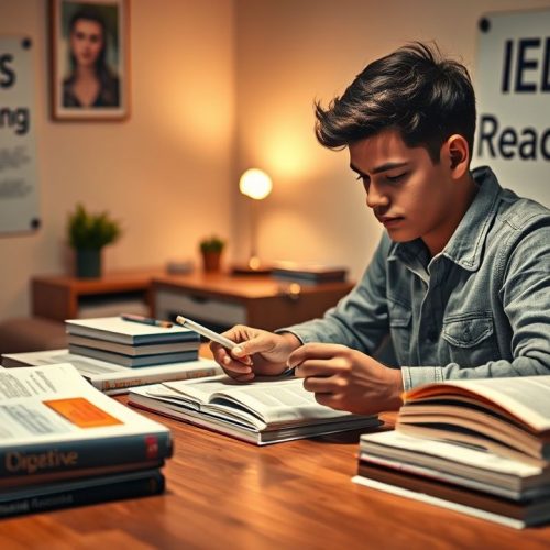 {"prompt":"A focused young student preparing for the IELTS Reading test, sitting at a well-organized study desk with IELTS textbooks and reading materials spread out. The scene is set in a cozy, softly lit room with warm tones, emphasizing concentration and dedication. The background includes a visible poster on the wall highlighting "IELTS Reading" to clearly indicate the exam type. The student is engaged, taking notes while scanning passages, capturing the intensity and importance of understanding the reading test format.nnIELTS Reading: entenda como funciona o teste de leitura. Coloque um jovem estudando para a Prova e deixe claro que e para o IELTS","originalPrompt":"IELTS Reading: entenda como funciona o teste de leitura. Coloque um jovem estudando para a Prova e deixe claro que e para o IELTS","width":1280,"height":720,"seed":46,"model":"flux","enhance":true,"nologo":true,"negative_prompt":"worst quality, blurry","nofeed":false,"safe":false,"isMature":false,"isChild":false}