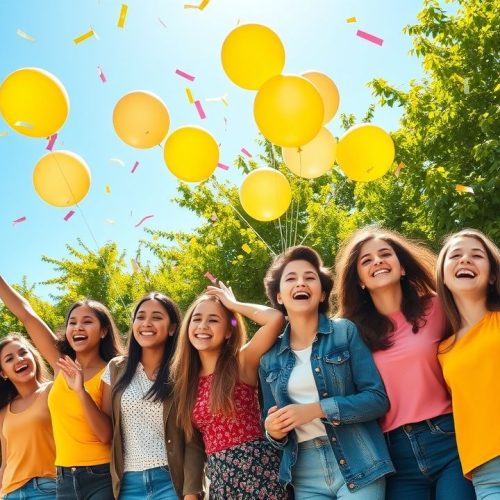 {"prompt":"Create an image of vibrant young teenagers joyously celebrating their admission to university. The setting is an outdoor courtyard filled with lush greenery under a bright blue sky, where laughter and excitement fill the air. The group is diverse, showcasing different cultures and backgrounds, wearing colorful attire that reflects their personalities. Balloons are released into the air, and confetti floats around them in shades of gold, yellow, and pink, enhancing the festive atmosphere. Sunlight streams through the trees, casting playful shadows and illuminating their cheerful expressions of triumph and elation. The overall mood is one of joy, hope, and a new beginning, encapsulating the thrilling journey ahead in their academic futures.nnCrie a imagem de jovens adolescentes comemorando o acesso ao ensino universitario","originalPrompt":"Crie a imagem de jovens adolescentes comemorando o acesso ao ensino universitario","width":1280,"height":720,"seed":43,"model":"flux","enhance":true,"nologo":true,"negative_prompt":"worst quality, blurry","nofeed":false,"safe":false,"quality":"medium","image":[],"transparent":false,"isMature":false,"isChild":false}