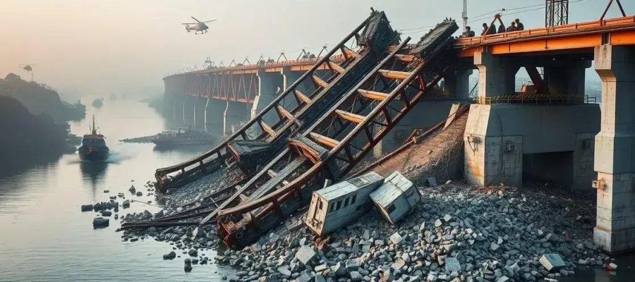 Desabamento de Ponte na China Mata 12 Operários em Obra Ferroviária