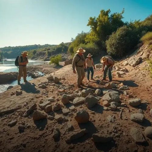 Descoberta inédita de sítio arqueológico no Rio Cavernoso, Paraná