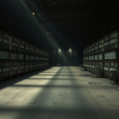 {"prompt":"A mysterious, shadowy industrial warehouse filled with vast metallic containers labeled in Farsi, storing enriched uranium stockpiles from Iran; dim, eerie lighting casts long shadows across the room, evoking a tense and secretive atmosphere, with hints of advanced nuclear technology equipment scattered around, emphasizing an unresolved and concealed nuclear inventory.nndesconhecido paradeiro de estoque iraniano de uranio enriquecido","originalPrompt":"desconhecido paradeiro de estoque iraniano de uranio enriquecido","width":1280,"height":720,"seed":291153336,"model":"flux","enhance":true,"nologo":true,"negative_prompt":"worst quality, blurry","nofeed":false,"safe":false,"quality":"medium","image":[],"transparent":false,"isMature":false,"isChild":false}