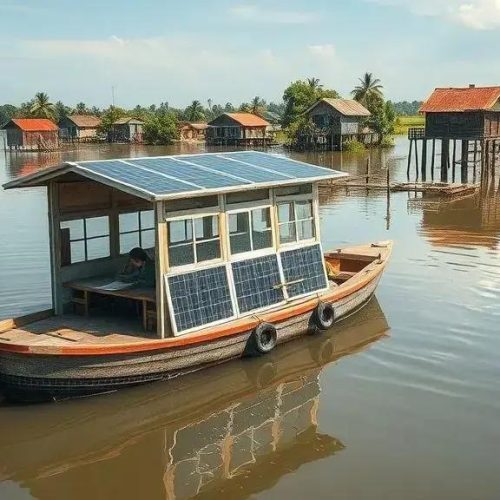 Escolas flutuantes em Bangladesh levam educação a regiões alagadas