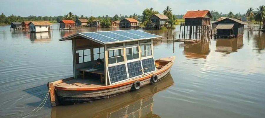 Escolas flutuantes em Bangladesh levam educação a regiões alagadas