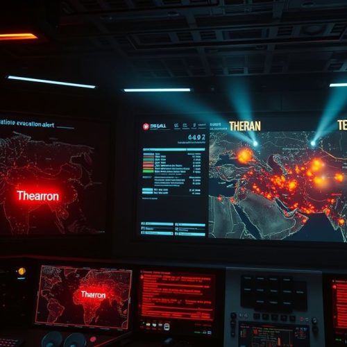 {"prompt":"An urgent scene depicting an emergency evacuation alert issued by Israel for Tehran, with visual elements showing a dynamic, high-tech military command center monitoring ongoing airstrikes targeting Iran. The atmosphere is tense and charged, featuring digital maps highlighting Tehran with flashing warning signals in vibrant red and orange hues under dim, dramatic lighting. The mood conveys urgency, conflict, and geopolitical tension, styled in a cinematic, realistic visual approach reminiscent of a modern war thriller film.nnIsrael emite alerta de evacuacao para Teera e anuncia ataques continuos ao Ira","originalPrompt":"Israel emite alerta de evacuacao para Teera e anuncia ataques continuos ao Ira","width":1280,"height":720,"seed":12350,"model":"flux","enhance":true,"nologo":true,"negative_prompt":"worst quality, blurry","nofeed":false,"safe":false,"quality":"medium","image":[],"transparent":false,"isMature":false,"isChild":false}