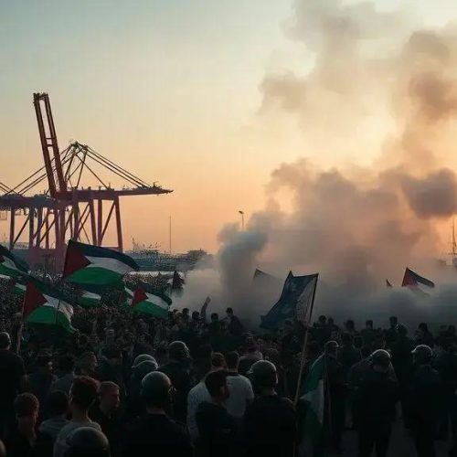 Protestos pró-Palestina na Itália bloqueiam portos e causam confrontos