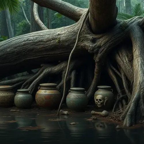 Queda de árvore revela urnas funerárias milenares com ossos humanos no Amazonas