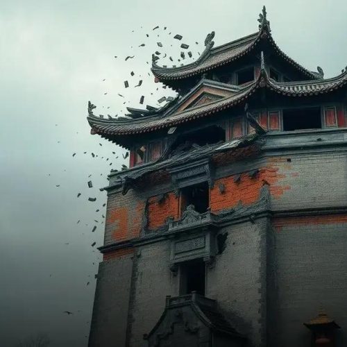 Telhado de torre histórica desaba na China após 600 anos; veja vídeo