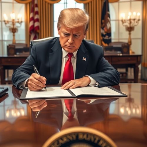 {"prompt":"Former President Trump signs an executive order to dismantle the Department of Education in a formal government office, with a solemn atmosphere. The scene captures a distinguished, well-lit room featuring a large wooden desk adorned with official documents and a pen, surrounded by American flags. The lighting highlights Trump's focused expression as he affixes his signature, conveying a momentous decision impacting national education policy.nnTrump assina ordem para fechar Departamento de Educacao","originalPrompt":"Trump assina ordem para fechar Departamento de Educacao","width":1280,"height":720,"seed":2132154,"model":"flux","enhance":true,"nologo":true,"negative_prompt":"worst quality, blurry","nofeed":false,"safe":false,"quality":"medium","image":[],"transparent":false,"isMature":false,"isChild":false}